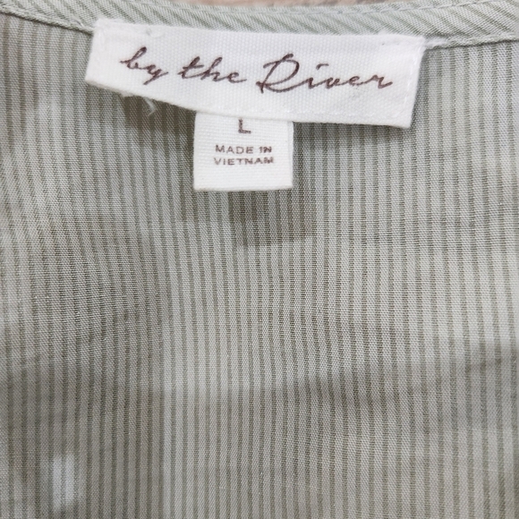 By The River Pleated Soft Mint Silver Striped Dress,US Women's Med (Listing As) - Picture 10 of 13